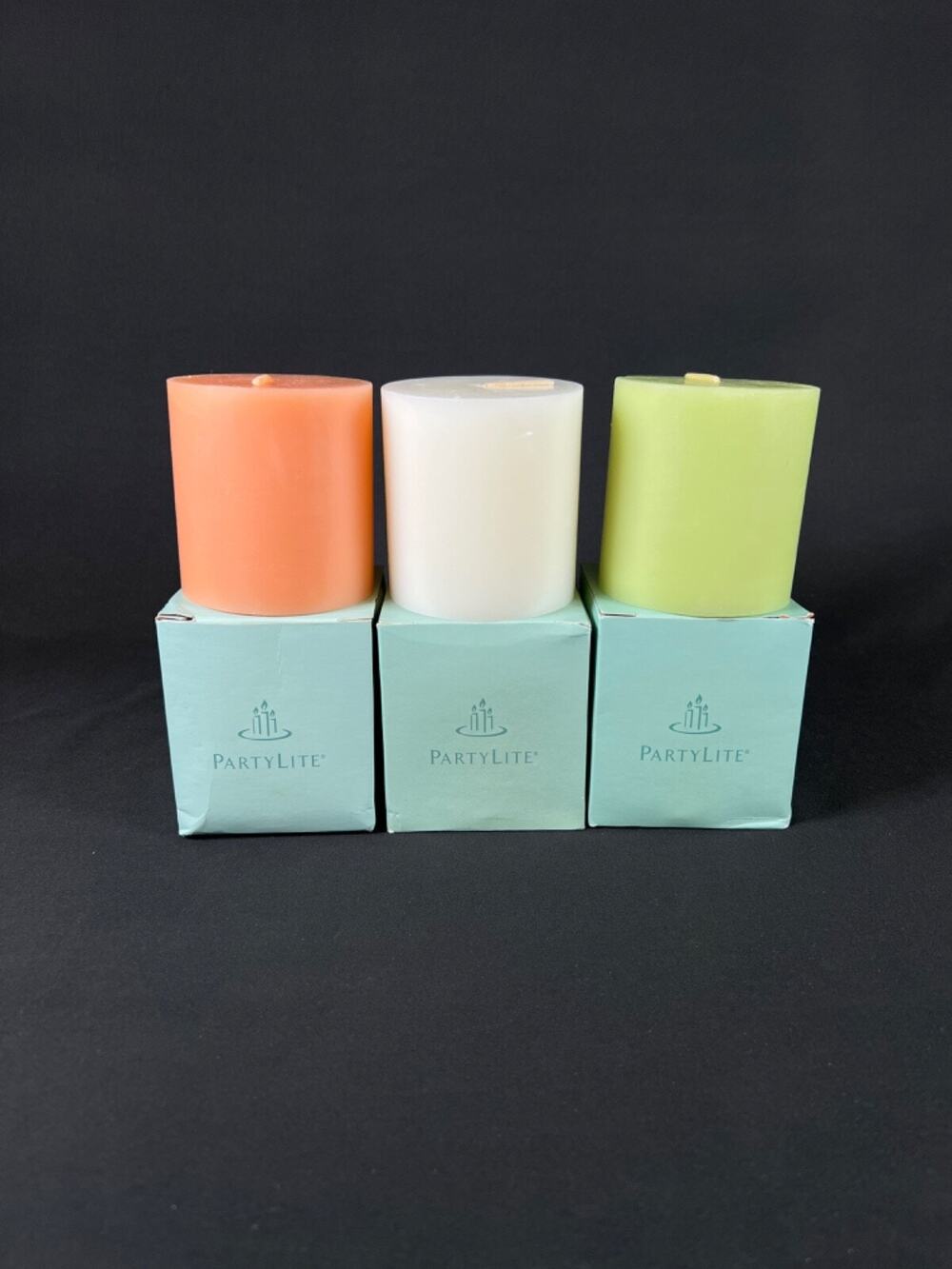 3X PartyLite candle aroma Bamboo Mist / Pure Vanilla Creme / Apricot Daisy - Picture 1 of 3